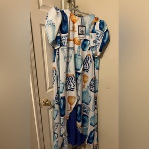 Sassy Jones - Zena Cape Jumpsuit - Blue - XL